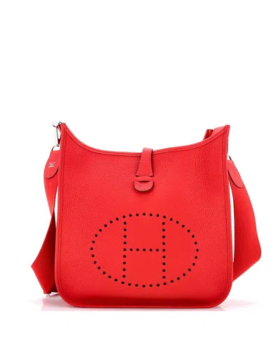 Pre-owned Pre-owned Hermes  Hermes Pm Evelyne Bag Gen Iii Clemence In Red