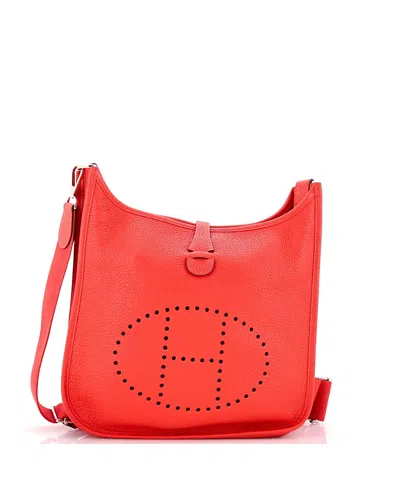 Pre-owned Pre-owned Hermes  Hermes Pm Evelyne Bag Gen Iii Clemence In Red