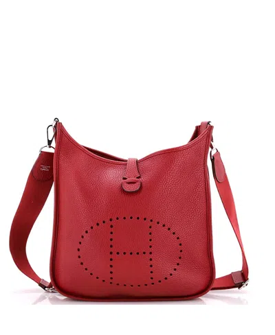 Pre-owned Pre-owned Hermes  Hermes Pm Evelyne Bag Gen Iii Clemence In Red