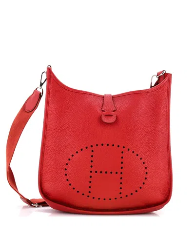 Pre-owned Pre-owned Hermes  Hermes Pm Evelyne Bag Gen Iii Clemence In Red