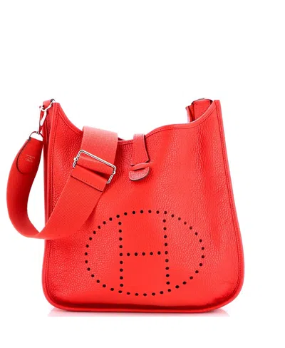 Pre-owned Pre-owned Hermes  Hermes Pm Evelyne Bag Gen Iii Clemence In Red