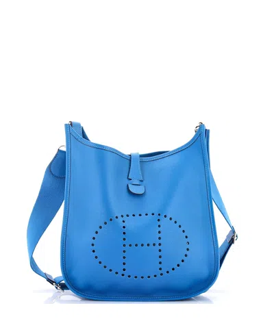 Pre-owned Pre-owned Hermes  Hermes Pm Evelyne Bag Gen Iii Epsom In Blue