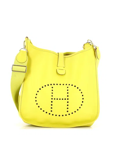 Pre-owned Pre-owned Hermes  Hermes Pm Evelyne Bag Gen Iii Epsom In Yellow