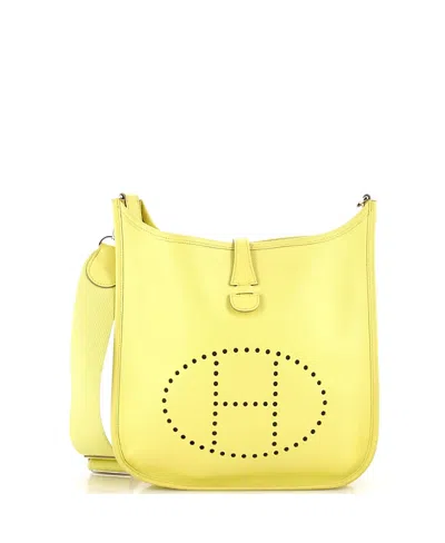 Pre-owned Pre-owned Hermes  Hermes Pm Evelyne Bag Gen Iii Epsom In Yellow