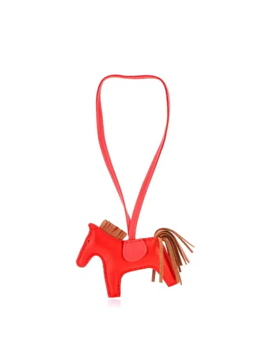 Pre-owned Pre-owned Hermes  Hermes Pm Grigri Rodeo Bag Charm Leather In Red