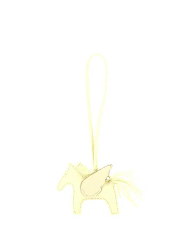 Pre-owned Pre-owned Hermes  Hermes Pm Monochrome Pegase Rodeo Bag Charm Leather In Yellow