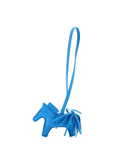 Pre-owned Pre-owned Hermes  Hermes Pm Mono-tone Grigri Rodeo Bag Charm Leather In Blue
