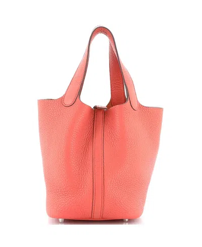 Pre-owned Pre-owned Hermes  Hermes Pm Picotin Bag Clemence In Pink