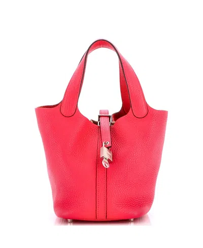 Pre-owned Pre-owned Hermes  Hermes Pm Picotin Lock Bag Clemence In Pink