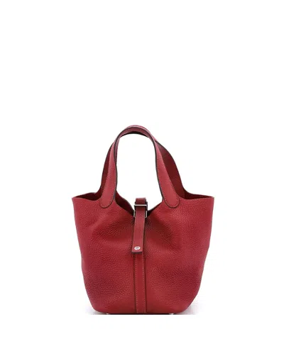 Pre-owned Pre-owned Hermes  Hermes Pm Picotin Lock Bag Clemence In Red