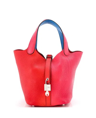 Pre-owned Pre-owned Hermes  Hermes Pm Picotin Lock Bag Tricolor Clemence In Multicolor