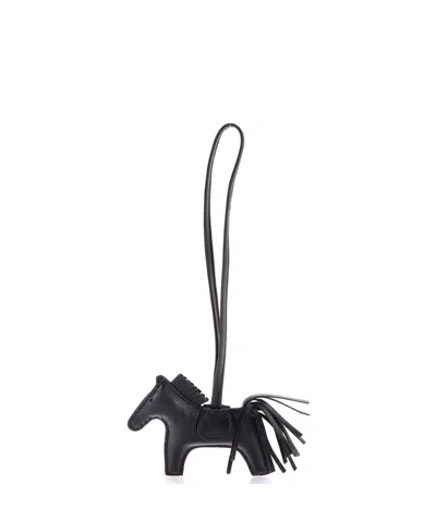 Pre-owned Pre-owned Hermes  Hermes Pm So Black Grigri Rodeo Bag Charm Leather