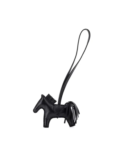 Pre-owned Pre-owned Hermes  Hermes Pm So Black Grigri Rodeo Bag Charm Leather