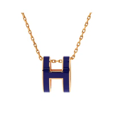Pre-owned Pre-owned Hermes  Hermes Pop H Pendant Chain Necklace Metal And Enamel, 16 In Silver