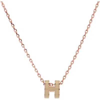 Pre-owned Hermes  Hermes Pop H Pendant Chain Necklace Metal And Enamel Mini In Multi