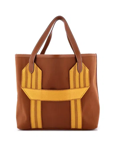 Pre-owned Pre-owned Hermes  Hermes Pursangle Tote Canvas With Leather In Brown