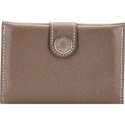 Pre-owned Hermes  Hermes R.m.s Card Holder Leather In Brown