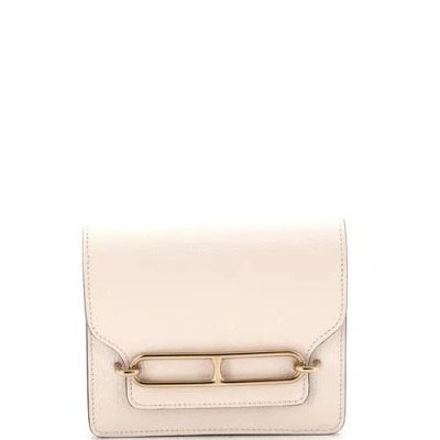 Pre-owned Hermes  Hermes Roulis Slim Wallet Chevre Mysore In White