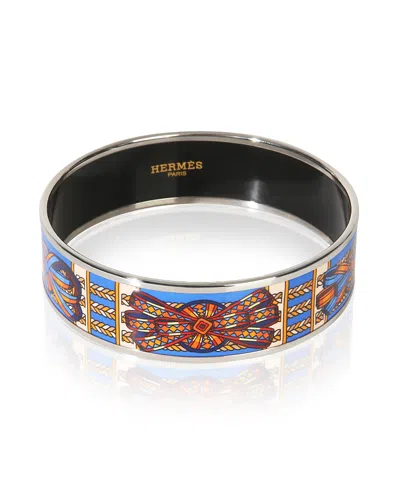 Pre-owned Pre-owned Hermes  Hermes Rubans De Cheval Palladium Plated Bracelet