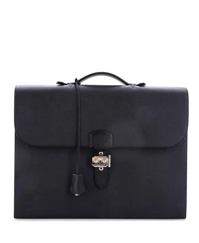 Pre-owned Pre-owned Hermes  Hermes Sac A Depeches 38 Epsom Leather Satchel In Black