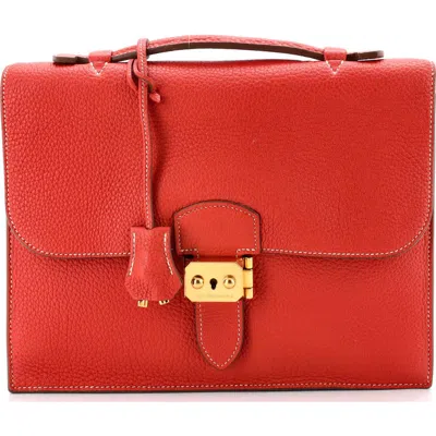 Pre-owned Hermes  Hermes Sac A Depeches Bag Togo 27 In Red