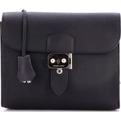 Pre-owned Hermes  Hermes Sac A Depeches Messenger Bag Togo 21 In Black
