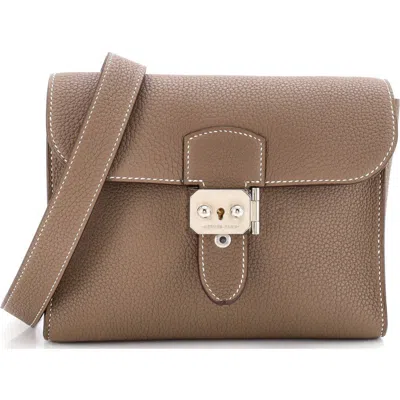 Pre-owned Hermes  Hermes Sac A Depeches Messenger Bag Togo 21 In Brown