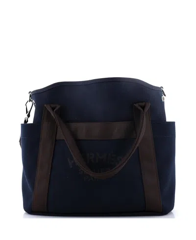 Pre-owned Pre-owned Hermes  Hermes Sac De Pansage Groom Handbag Canvas In Blue