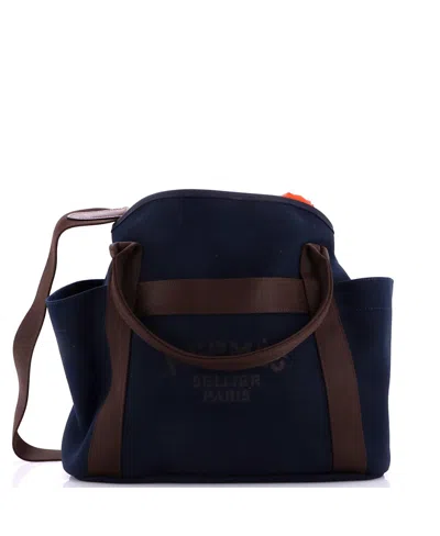 Pre-owned Pre-owned Hermes  Hermes Sac De Pansage Groom Handbag Canvas In Blue