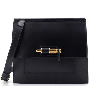 Pre-owned Hermes  Hermes Sacabar Shoulder Bag Epsom And Swift 24 In Black