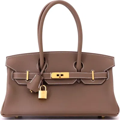 Pre-owned Hermes  Hermes Shoulder Light Birkin Bag Evercolor 29 In Brown