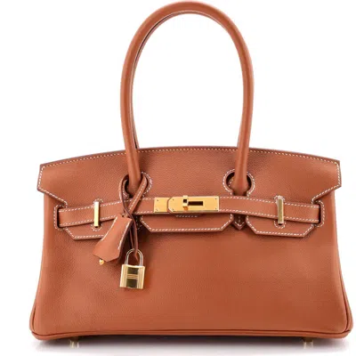 Pre-owned Hermes  Hermes Shoulder Light Birkin Bag Evercolor 29 In Gold