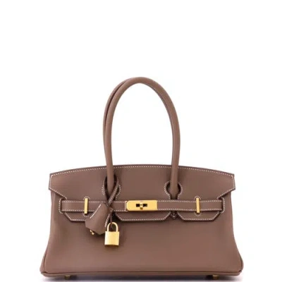 Pre-owned Hermes  Hermes Shoulder Light Birkin Bag Evercolor 29 In Gray