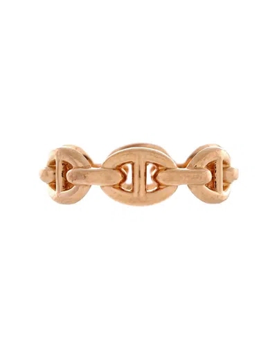 Pre-owned Pre-owned Hermes  Hermes Small Chaine D'ancre Enchainee Ring 18k Rose Gold In Pink