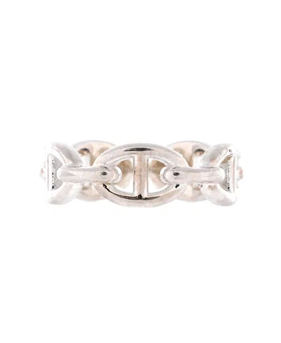 Pre-owned Pre-owned Hermes  Hermes Small Chaine D'ancre Enchainee Ring Sterling Silver