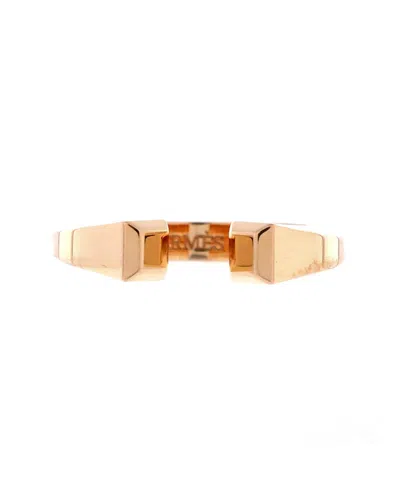 Pre-owned Pre-owned Hermes  Hermes Small Clou De Forge Ring 18k Rose Gold In Pink