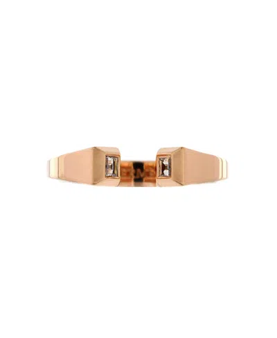 Pre-owned Pre-owned Hermes  Hermes Small Clou De Forge Ring 18k Rose Gold With Diamonds In Pink