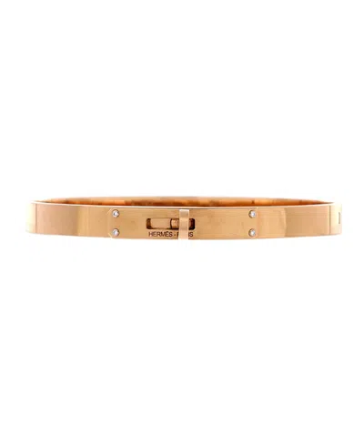 Pre-owned Pre-owned Hermes  Hermes Small Kelly Bracelet 18k Rose Gold With 4 Diamonds In Pink