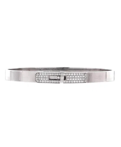 Pre-owned Pre-owned Hermes  Hermes Small Kelly Bracelet 18k White Gold And Pave Diamonds