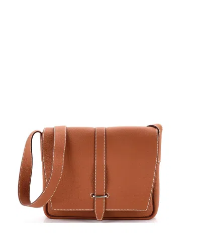 Pre-owned Pre-owned Hermes  Hermes Steve Light Junior Messenger Bag Togo In Brown