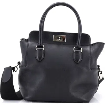 Pre-owned Hermes  Hermes Toolbox Bag Swift 20 In Black