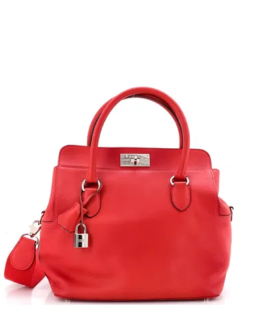 Pre-owned Pre-owned Hermes  Hermes Toolbox Leather Satchel In Red