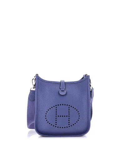 Pre-owned Pre-owned Hermes  Hermes Tpm Evelyne Bag Gen Iii Clemence In Blue
