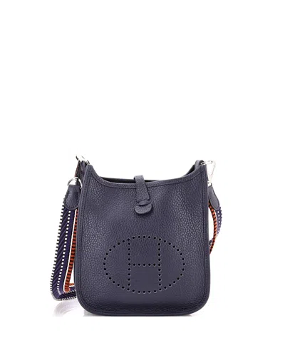 Pre-owned Pre-owned Hermes  Hermes Tpm Evelyne Bag Gen Iii Clemence In Blue