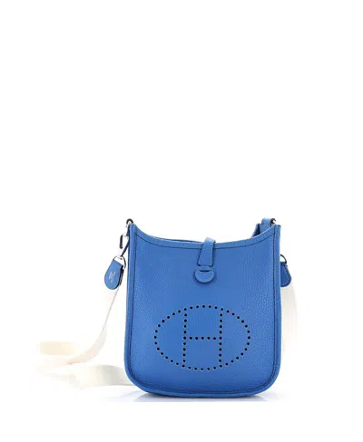 Pre-owned Pre-owned Hermes  Hermes Tpm Evelyne Bag Gen Iii Clemence In Blue
