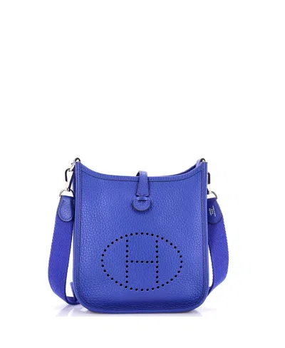 Pre-owned Pre-owned Hermes  Hermes Tpm Evelyne Bag Gen Iii Clemence In Blue