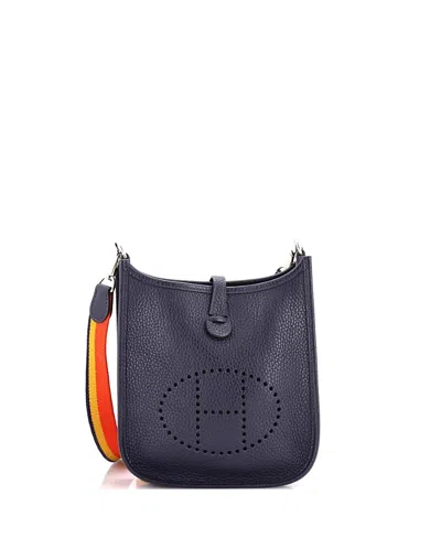 Pre-owned Pre-owned Hermes  Hermes Tpm Evelyne Bag Gen Iii Clemence In Blue