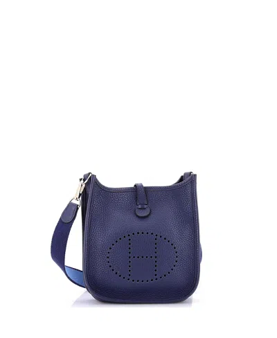 Pre-owned Pre-owned Hermes  Hermes Tpm Evelyne Bag Gen Iii Clemence In Blue