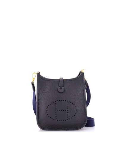 Pre-owned Pre-owned Hermes  Hermes Tpm Evelyne Bag Gen Iii Clemence In Blue