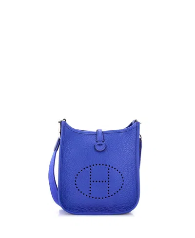 Pre-owned Pre-owned Hermes  Hermes Tpm Evelyne Bag Gen Iii Clemence In Blue